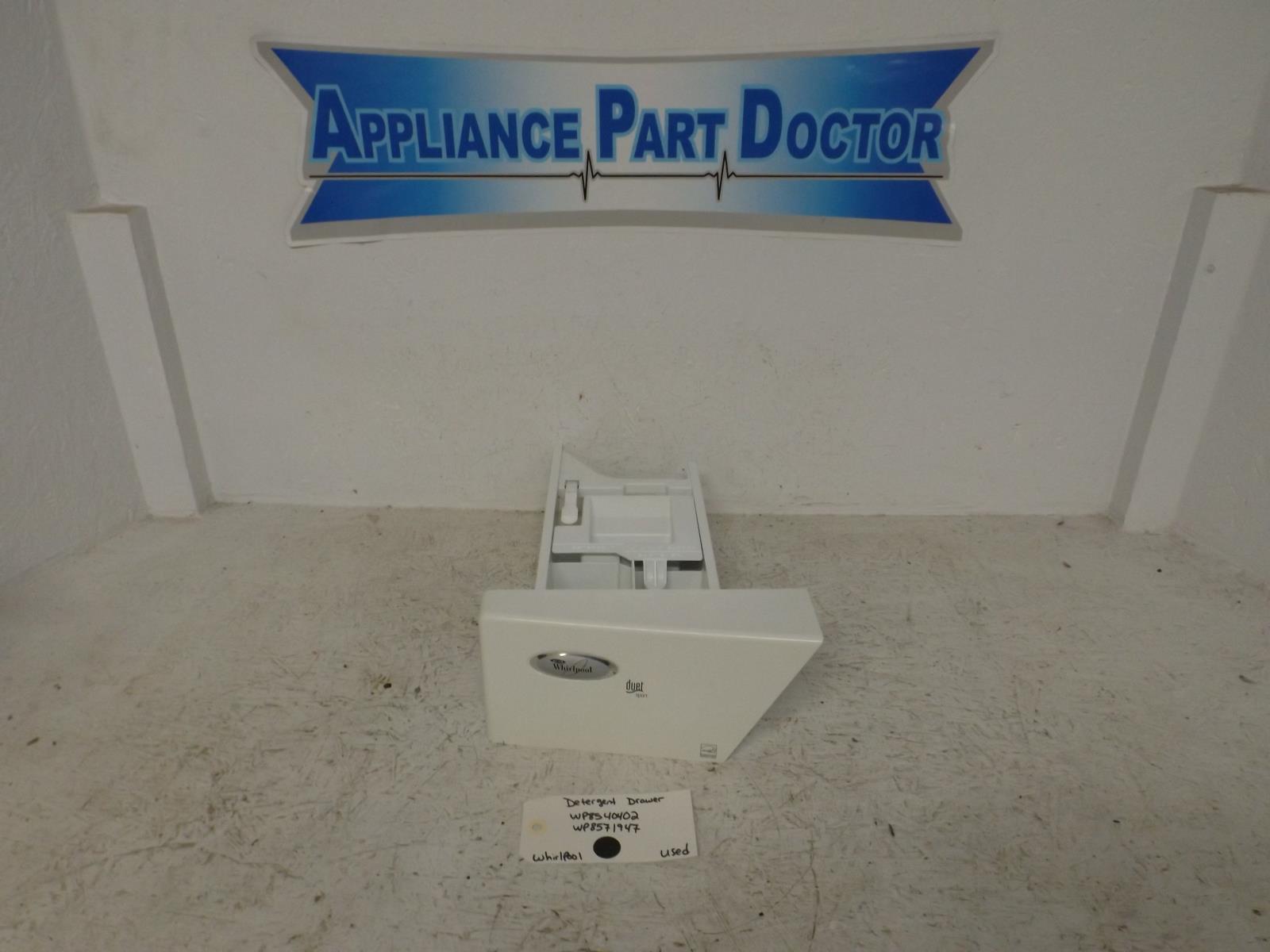 Whirlpool Washer WP8540402 WP8571947 Detergent Drawer Used Whirlpool Washer WP8540402 WP8571947 Detergent Drawer Used